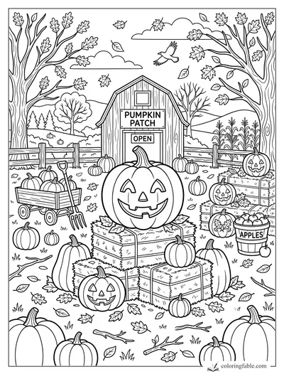 October coloring pages — sample drawing
