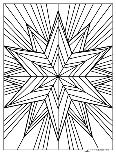 Intricate geometric Christmas star with layered points and radiating line patterns