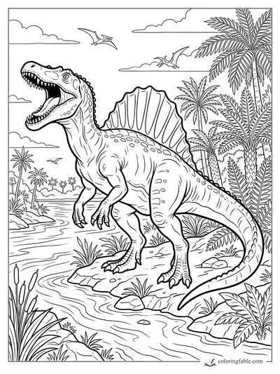 Spinosauru coloring pages — sample drawing