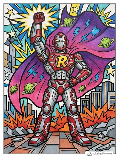 Colored example of this coloring page