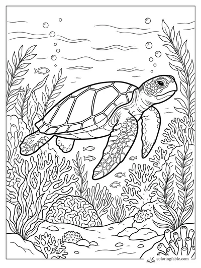 Turtle coloring pages — sample drawing