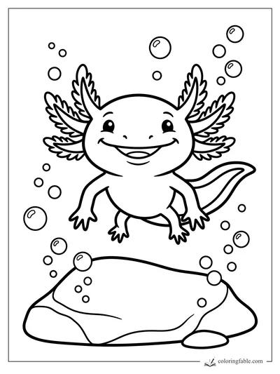 Axolotl coloring pages — sample drawing
