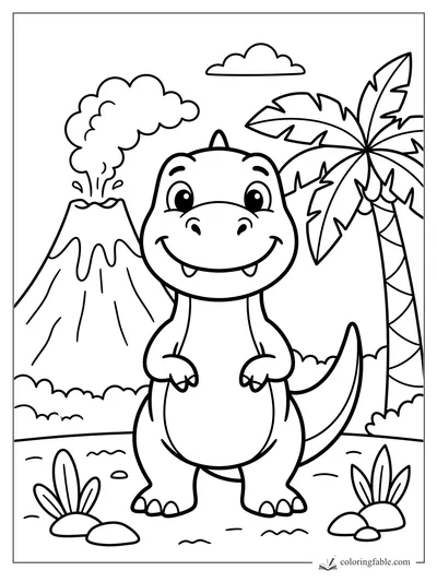 Dinosaur coloring pages — sample drawing