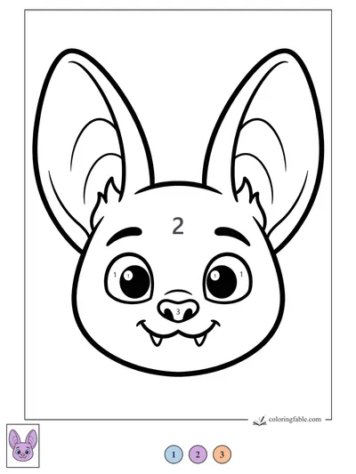 Smiling Bat with Big Listening Ears — color by number