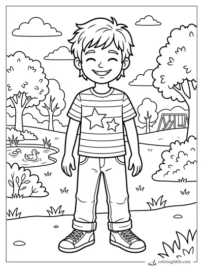 Boy coloring pages — sample drawing
