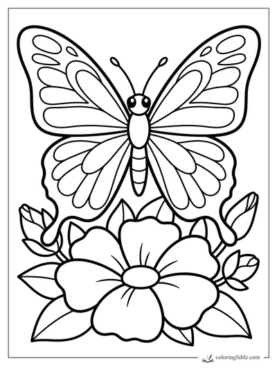 Butterfly coloring pages — sample drawing