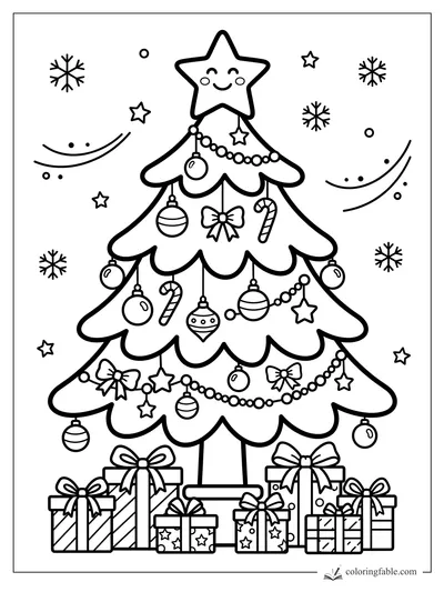 Christmas coloring pages — sample drawing