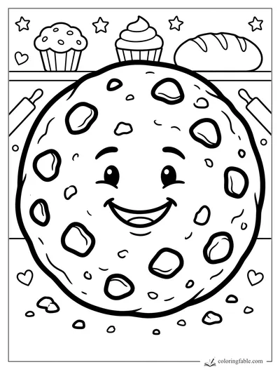 Cooky coloring pages — sample drawing