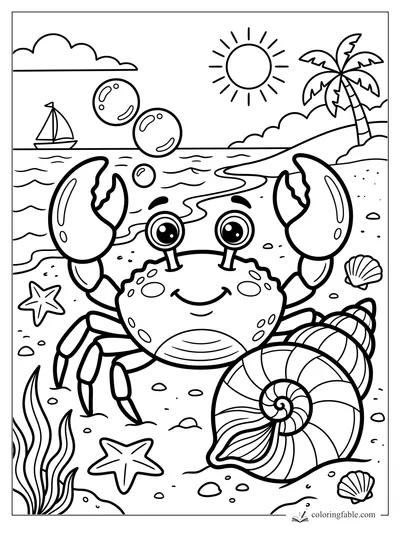 Crab coloring pages — sample drawing