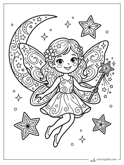 Fairy coloring pages — sample drawing