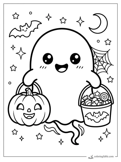 Ghost coloring pages — sample drawing