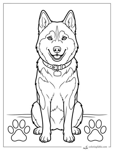 Husky coloring pages — sample drawing