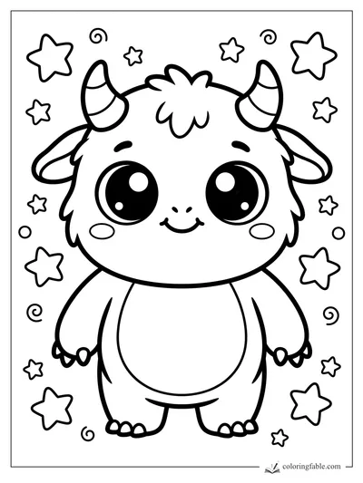 Cute Monster coloring pages — sample drawing
