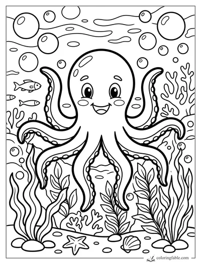 Octopuse coloring pages — sample drawing