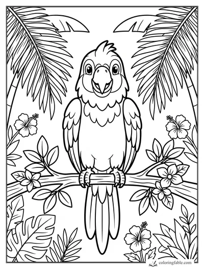 Parrot coloring pages — sample drawing