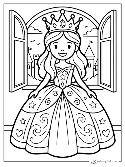Princess coloring pages — sample drawing