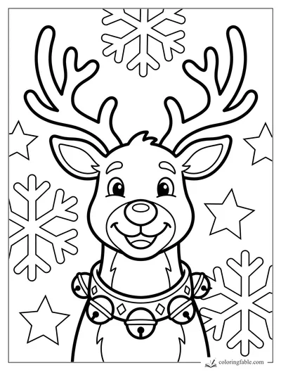 Reindeer coloring pages — sample drawing