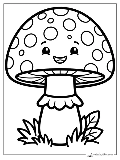 Mushroom coloring pages — sample drawing