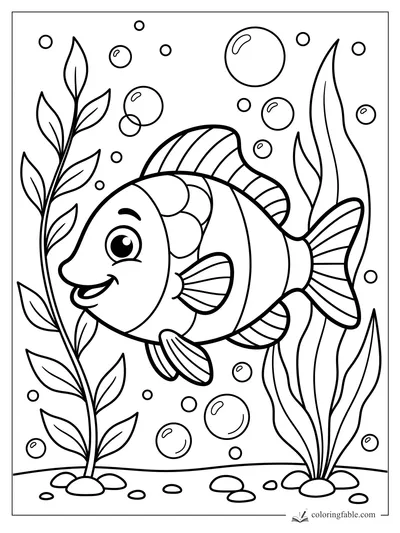 Fish coloring pages — sample drawing