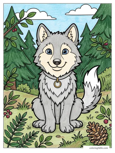 Colored example of this coloring page