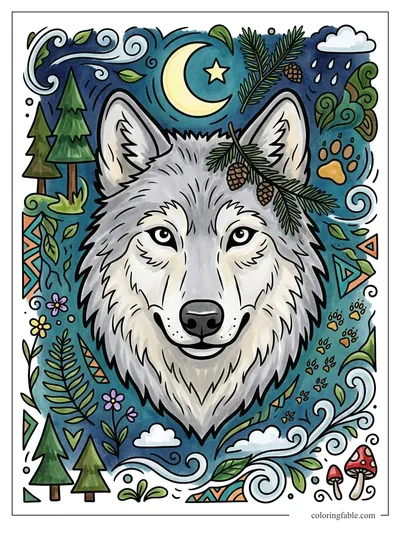 Colored example of this coloring page