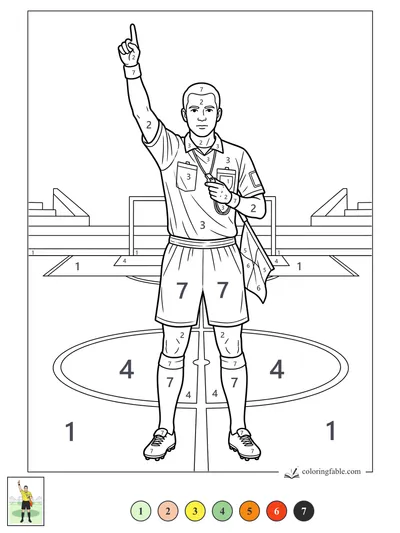Soccer Referee Signals at Midfield — color by number
