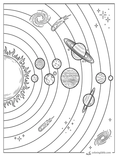 Planet coloring pages — sample drawing