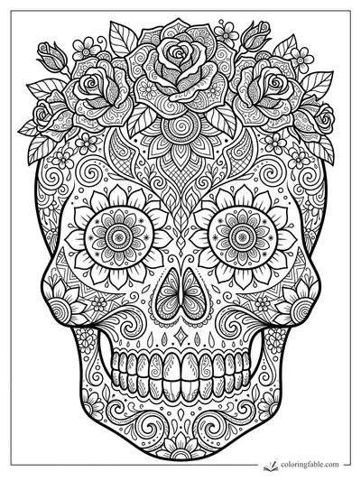 Sugar Skull coloring pages — sample drawing