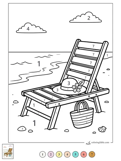 Sun Hat on a Beach Chair — color by number