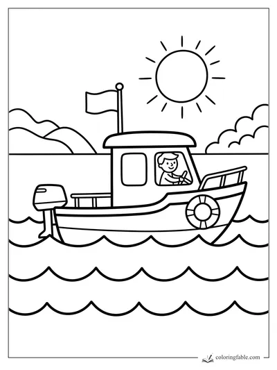 Boat Ship coloring pages — sample drawing