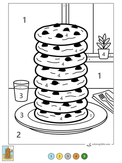 Tall Cookie Stack by the Window — color by number