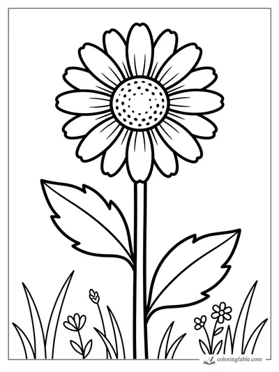 Daisy coloring pages — sample drawing