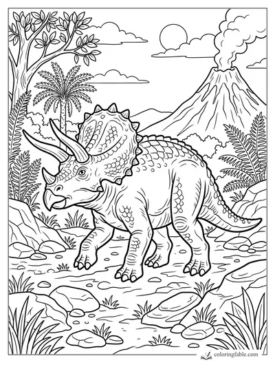 Triceratop coloring pages — sample drawing