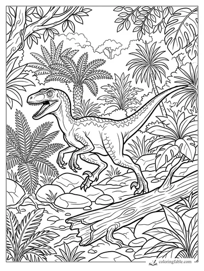 Velociraptor coloring pages — sample drawing