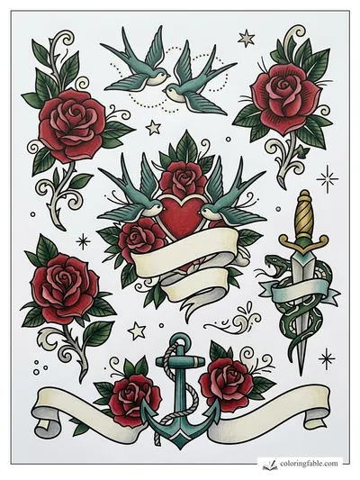 Colored example of this coloring page