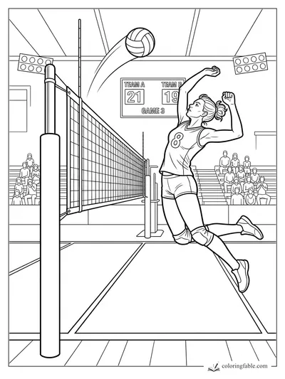 Volleyball coloring pages — sample drawing