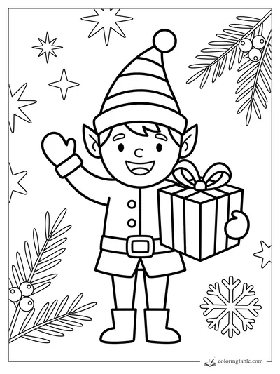 Elf coloring pages — sample drawing