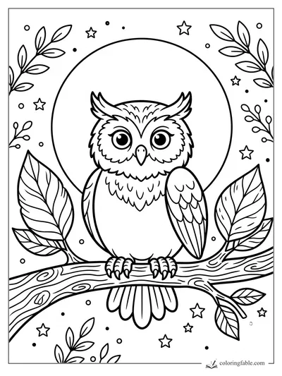 Owl coloring pages — sample drawing